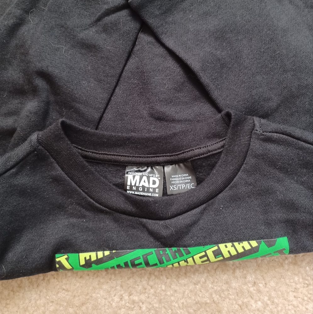 Minecraft Youth XS Sweatshirt BLK